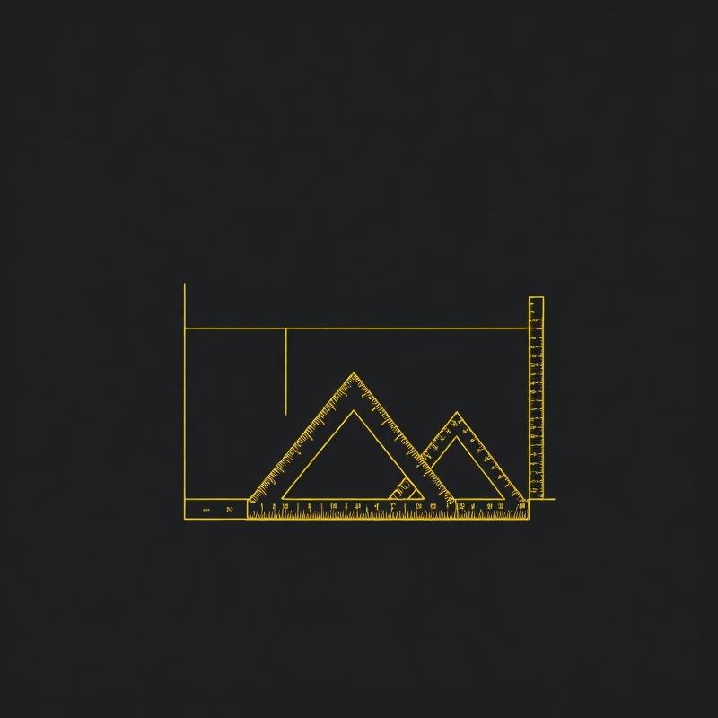 Ilustración de un plano arquitectónico con escuadras.